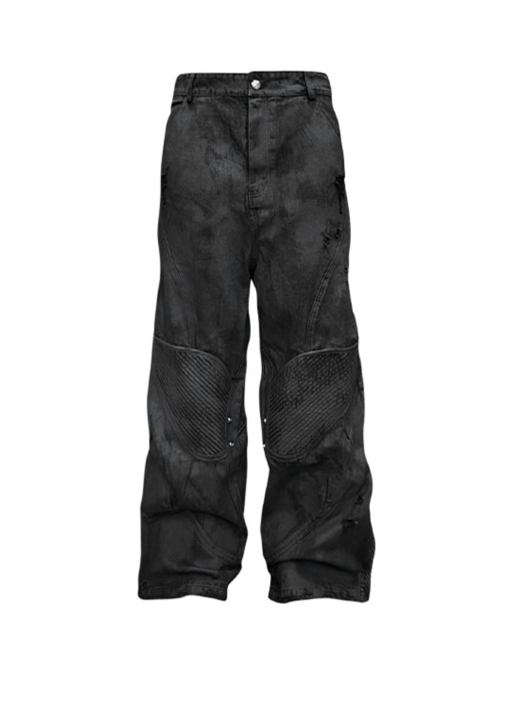 GOJOYJINNI丨Armor Patch Distressed Biker Jeans - PSYLOS 1, GOJOYJINNI丨Armor Patch Distressed Biker Jeans, Pants, GOJOYJINNI, PSYLOS 1